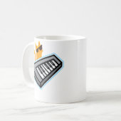 Cat Piano Cute Kitty Playing Music Keyboard Kaffeetasse (Vorderseite Links)