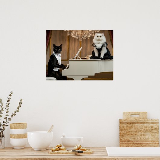 Cat Piano Lounge Act Poster (Küche)