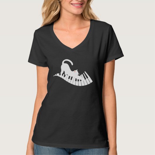 Cat Piano Music   2 T-Shirt (Vorderseite)