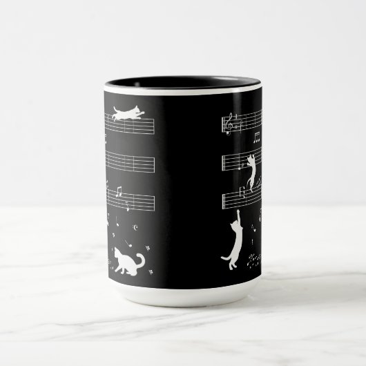 Cat Piano Notes Party Kaffeemaschine Tasse (Zentrum)