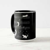 Cat Piano Notes Party Kaffeemaschine Tasse (Vorderseite Links)