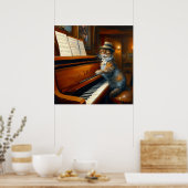 Cat Piano Player Poster (Küche)