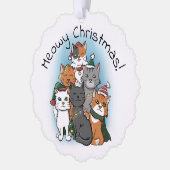 Cat Pile Funny Cartoon Weihnachten Ornament Karte (Links)