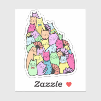 Cat Pile Laptop-Aufkleber Aufkleber