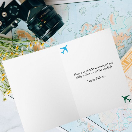 Cat Pilot & Flugzeug, Coole sonnige Luftfahrt Gebu Karte