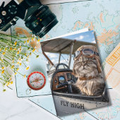 Cat Pilot & Flugzeug, Coole sonnige Luftfahrt Gebu Karte