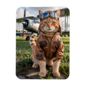Cat Pilot Foto & Flugzeug Funny Aviation Geschenk Magnet (Vertikal)