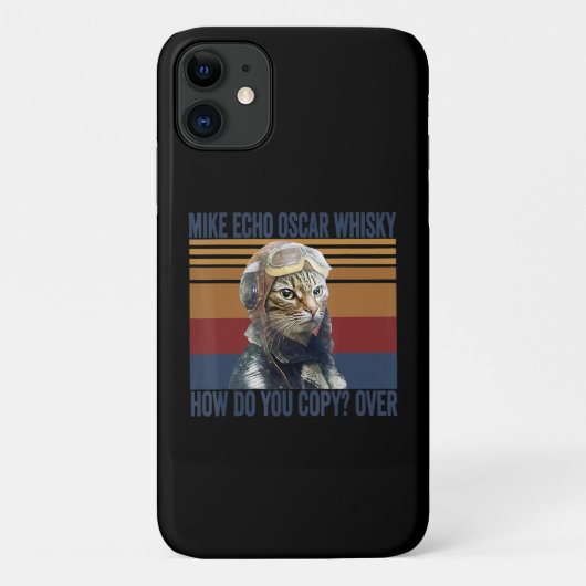 Cat Pilot Mike Echo Oscar Whisky Kostümgeschenk Case-Mate iPhone Hülle (Rückseite)