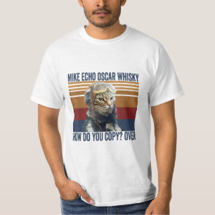 Cat Pilot Mike Echo Oscar Whisky Wie kopiert man T-Shirt