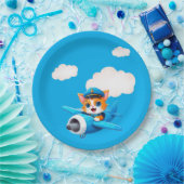 Cat Pilot Pappteller (Party)