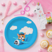 Cat Pilot Pappteller (Party)