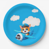 Cat Pilot Pappteller (Vorderseite)