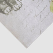 Cat Pink Blume Französisch Script Paris Decoupage Seidenpapier (Detail)