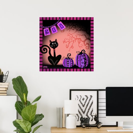 Cat Pink Fun Halloween Inspirivity Class Poster (Heimbüro)