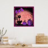 Cat Pink Fun Halloween Inspirivity Class Poster (Küche)