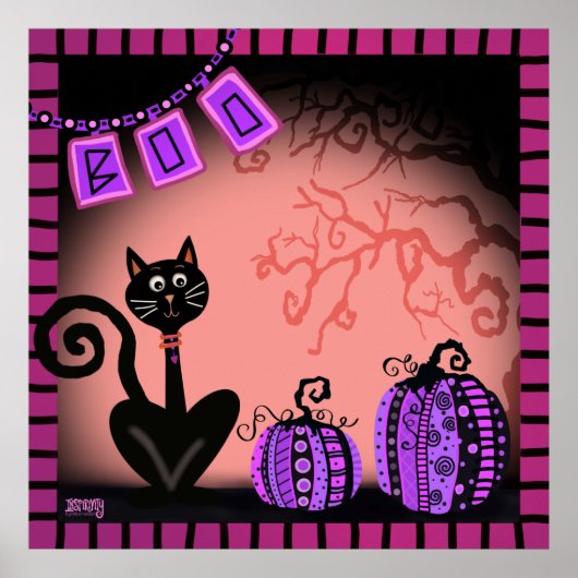 Cat Pink Fun Halloween Inspirivity Class Poster (Vorne)