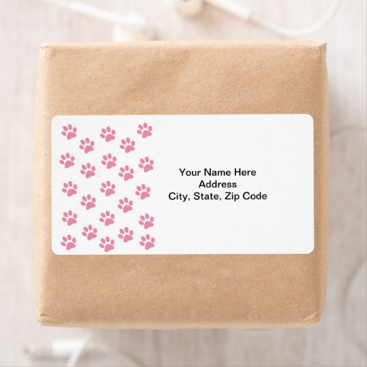 Cat Pink Paw Prints Labels (Insitu)