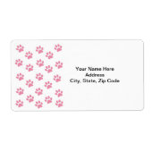 Cat Pink Paw Prints Labels (Vorne)