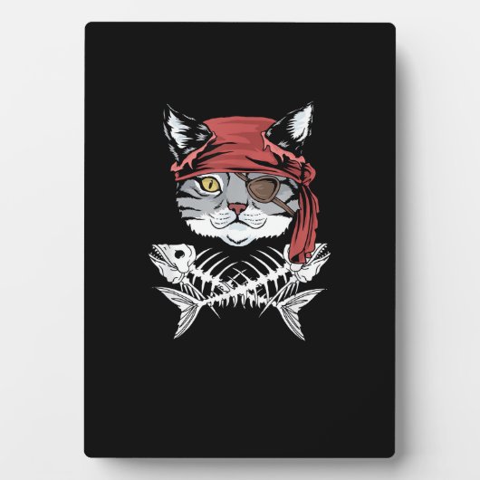 Cat Pirate Funny Cat Pirate Halloween Fotoplatte (Vorderseite)