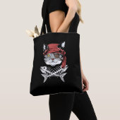 Cat Pirate Funny Cat Pirate Halloween Tasche (Von Nahem)