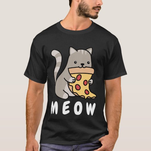 Cat Pizza Cat Owner Fast Food Cats Humorous Fun T-Shirt (Vorderseite)