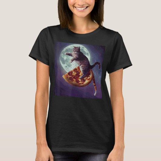Cat Pizza Moon T-Shirt (Vorderseite)
