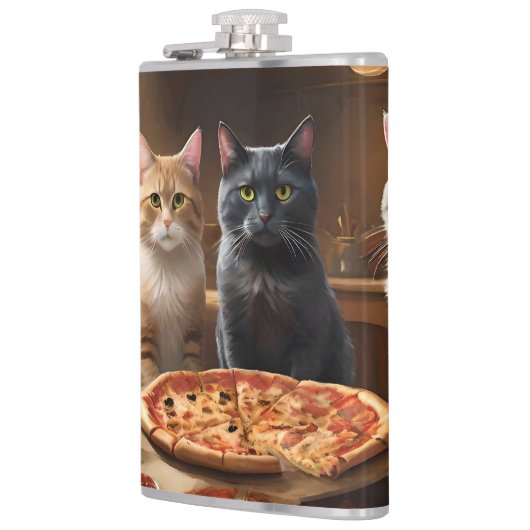 Cat Pizza Night, Flachmann (Links)