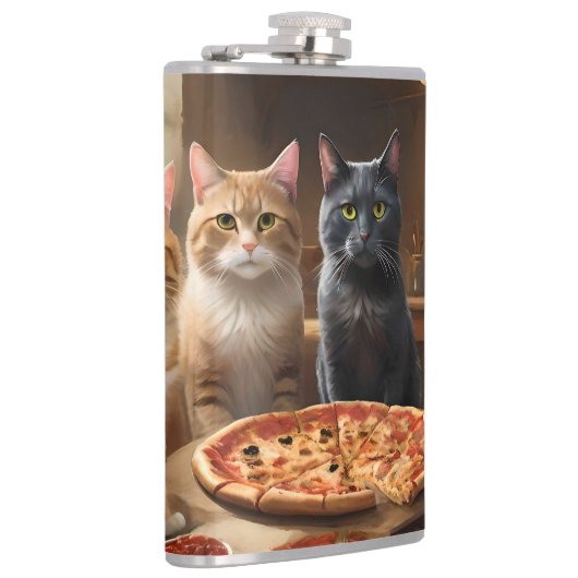 Cat Pizza Night, Flachmann (Rechts)