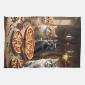 Cat Pizza Night, Geschirrtuch (Horizontal)