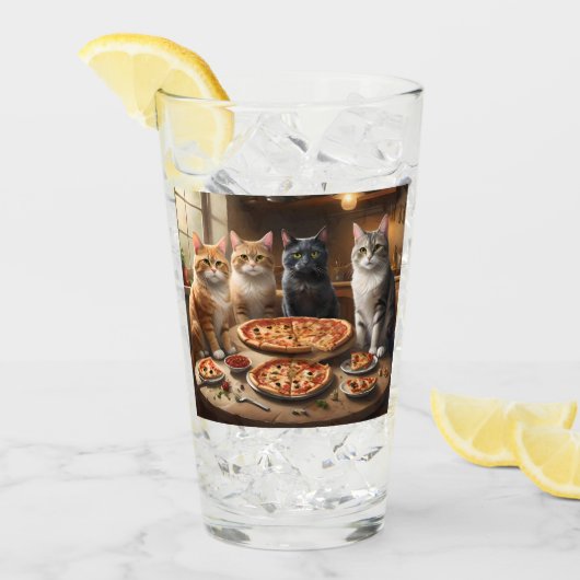 Cat Pizza Night, Glas (Vorderseite Ice)