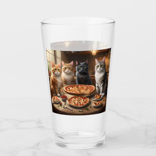 Cat Pizza Night, Glas (Vorderseite)