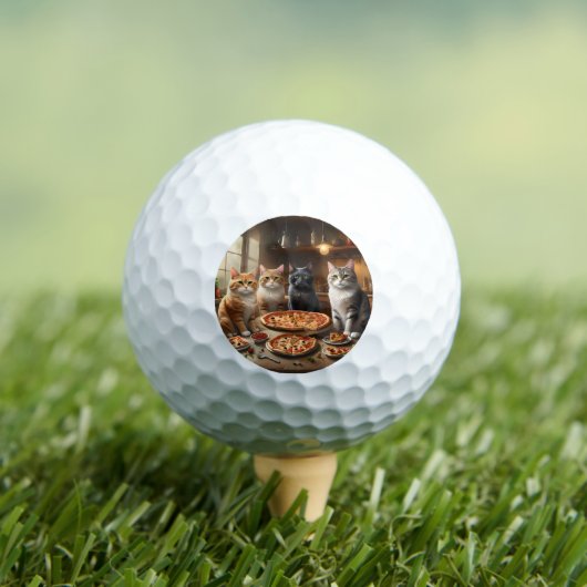 Cat Pizza Night, Golfball (Insitu T-Shirt)