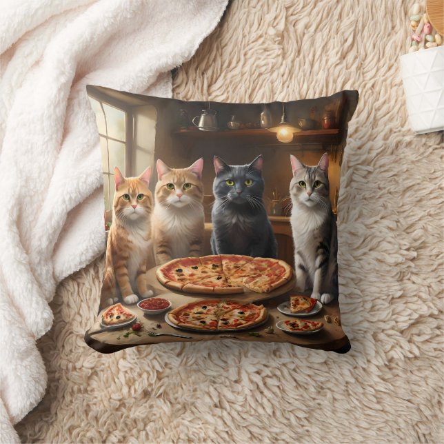 Cat Pizza Night, Kissen (Decke)