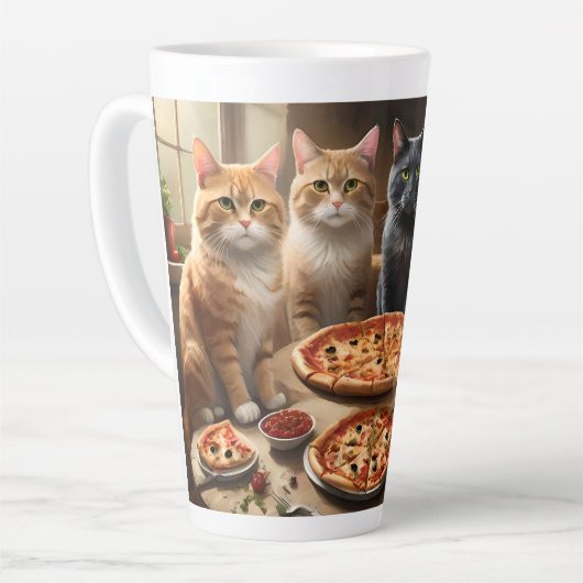 Cat Pizza Night, Milchtasse (Linke Ecke)