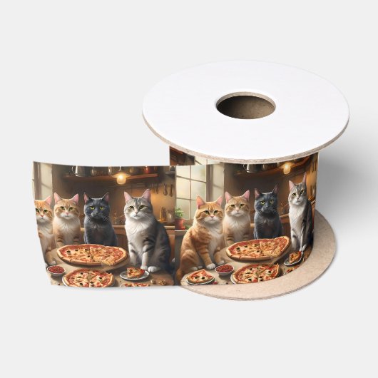 Cat Pizza Night, Satinband (Spule)