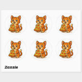Cat Pizza Party – Cute Cartoon Cat Sticker (Blatt)