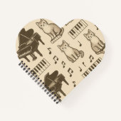 Cat Planner on a Faded Piano Notizblock (Vorderseite)