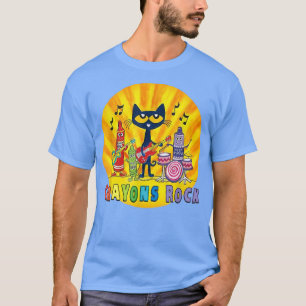 Cat Play Gitarre Shirt Crayons Music Funny Cat