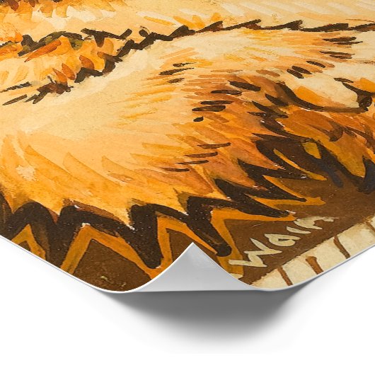 Cat Playing a Piano von Louis Wai Poster (Ecke)