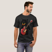 Cat Playing Acoustic Gitarren Männer T-Shirt (Vorne ganz)