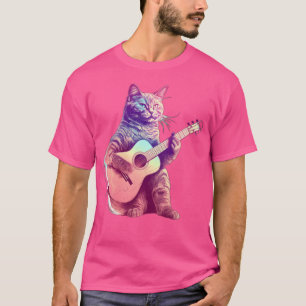 Cat Playing auf akustische Gitarre T-Shirt