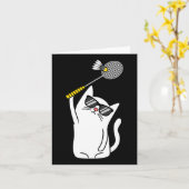 Cat Playing Badminton Shuttle Player Lover Coach G Karte (Gelbe Blume)