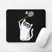 Cat Playing Badminton Shuttle Player Lover Coach G Mousepad (Mit Mouse)