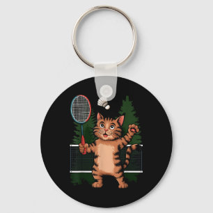Cat Playing Badminton Shuttle Player Lover Coach G Schlüsselanhänger