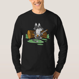 cat playing banjo cute T-Shirt