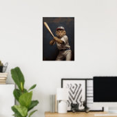 Cat Playing Baseball Poster (Heimbüro)