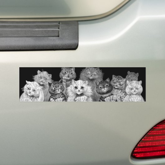 Cat Playing Card, Louis Wain Autoaufkleber (Auf Auto)