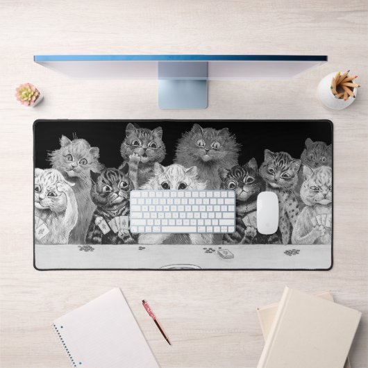 Cat Playing Card, Louis Wain Schreibtischunterlage (Büro 1)