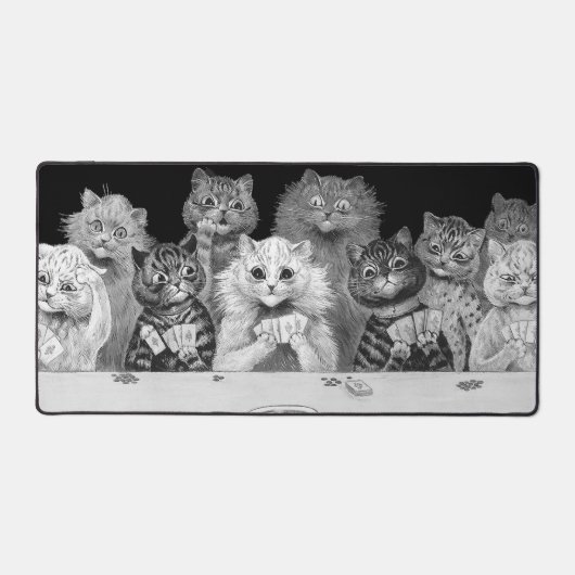 Cat Playing Card, Louis Wain Schreibtischunterlage (Vorderseite)