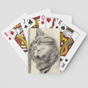 cat playing cards spielkarten